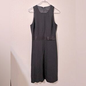 THEORY BERGDORF GOODMAN Black Sheath Above The Knee Wool Dress LBD EUC